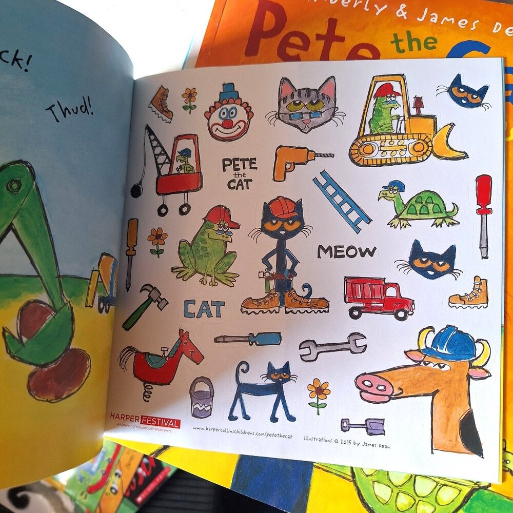 Pete Splat The Cat Bad Kitty Book 13 Lot 7 Oversized 1 Lift Flap Reading - Picture 7 of 8